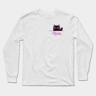 CUTE BLACK CAT MEOW Long Sleeve T-Shirt